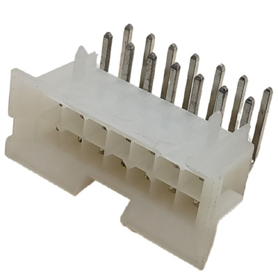 CONNECTOR HEADER 14 POS MINI-FIT HEADER DUAL ROW, RIGHT ANGLE W/SNAP IN PLASTIC PEG