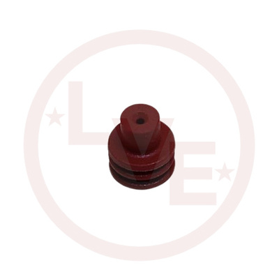 CONNECTOR CABLE SEAL 1 POS FEMALE DARK RED SILICONE 22-18 AWG