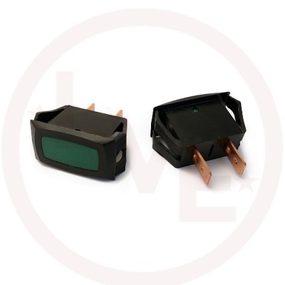 INDICATOR 28V GREEN INCANDESCENT 0.250&quot; Q.C. TABS PANEL MOUNT LIGHT