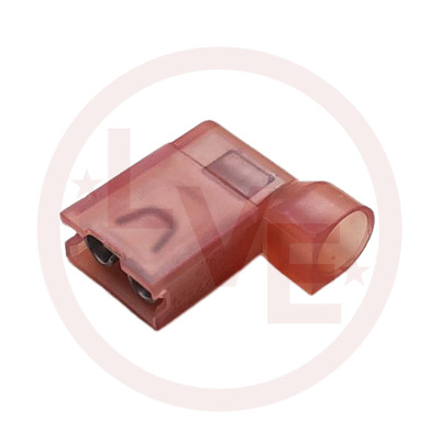 TERMINAL QDC FEMALE FLAG FULLY INSULATED 22-18 AWG .250X.032 RED