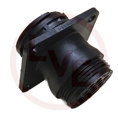 TE CONN 206036-1 CONNECTOR 16 POS RECEPTACLE HSG CPC SIZE 17 SQUARE FLANGE PNL MNT BLACK