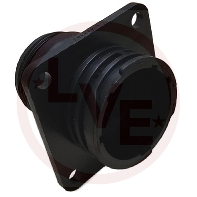 CONNECTOR 16 POS RECEPTACLE HSG CPC SIZE 17 SQUARE FLANGE PNL MNT BLACK