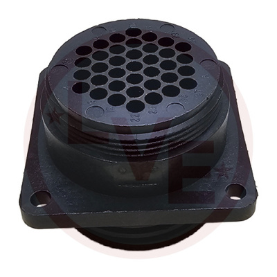 TE CONN 206151-1 CONNECTOR 37 POS RECEPTACLE HSG CPC SIZE 23 SQUARE FLANGE PNL MNT BLACK