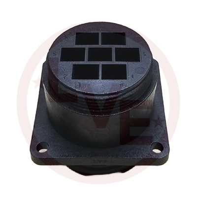 CONNECTOR 7 POS RECEPTACLE HSG CPC (CIRCULAR PLASTIC) SQUARE FLANGE SIZE 23 BLACK