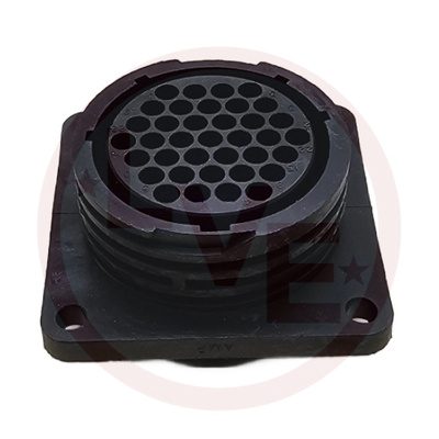 AMP 206306-1 CONNECTOR 37 POS RECEPTACLE HSG CPC (CIRCULAR PLASTIC) SIZE 23 SQUARE FLANGE SIZE 23 BLACK