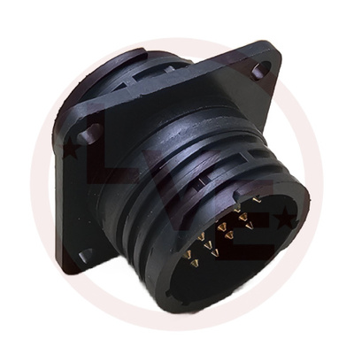 AMP 206552-1 CONNECTOR 16 POS RECEPTACLE HSG CPC (CIRCULAR PLASTIC) SQUARE FLANGE SIZE 17 BLACK