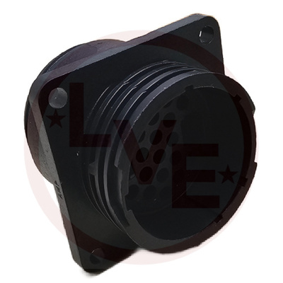 CONNECTOR 22 POS RECEPTACLE HSG CPC (CIRCULAR PLASTIC) SQUARE FLANGE SIZE 22 BLACK