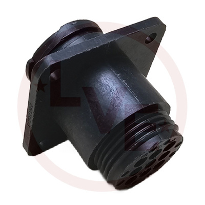 AMP 206705-1 CONNECTOR 9 POS RECEPTACLE HSG CPC (CIRCULAR PLASTIC) SQUARE FLANGE SIZE 13 BLACK