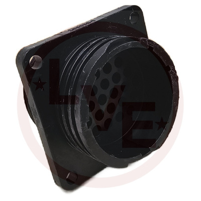 CONNECTOR 24 POS RECEPTACLE HSG CPC (CIRCULAR PLASTIC) SQUARE FLANGE SIZE 23 BLACK