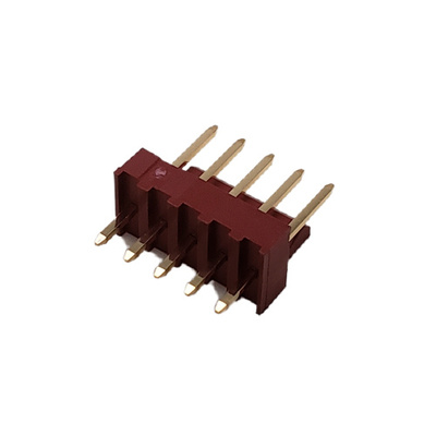 CONNECTOR SOLID HEADER 5 POS VERTICAL SINGLE ROW RED BODY .100P