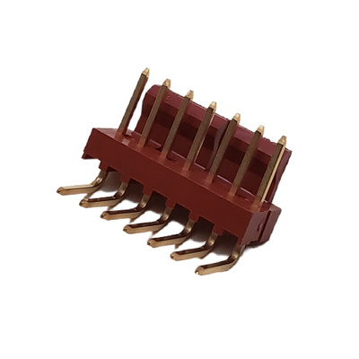 CONNECTOR SOLID HEADER 7 POS RIGHT ANGLE SINGLE ROW RED BODY .100P