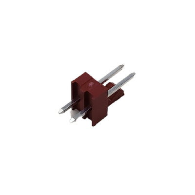 CONNECTOR SOLID HEADER 2 POS VERTICAL RED BODY .100P