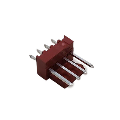CONNECTOR SOLID HEADER 4 POS VERTICAL RED BODY .100P