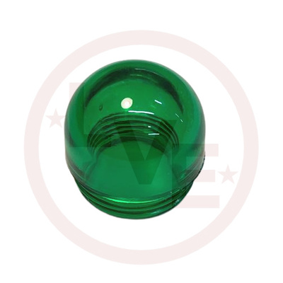 INDICATOR LENS CAP GREEN TRANSPARENT DOME