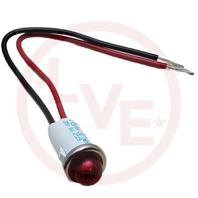 INDICATOR 28V RED LED 6" LEADS PNL LIGHT