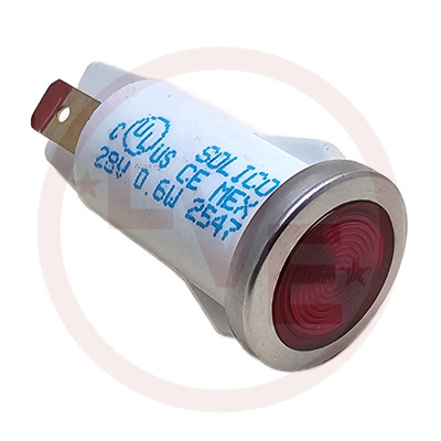 INDICATOR 28V RED LED 0.187" QC TABS PNL MT LIGHT