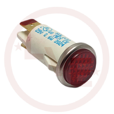 INDICATOR 28V RED LED .250" Q.C. TABS PNL MT LIGHT