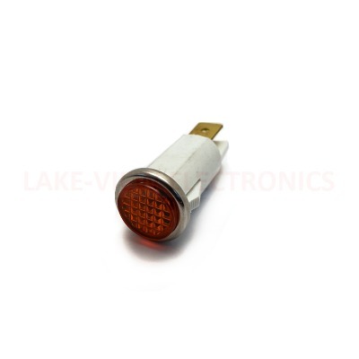 INDICATOR 250V AMBER NEON .250 TABS CYLINDER DIAMOND LENS