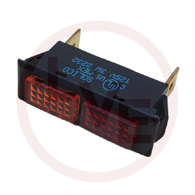 INDICATOR 125V NEON RED/AMBER .250" Q.C. TABS PNL LAMP