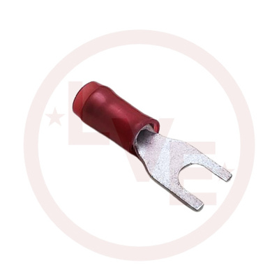 TERMINAL SPADE 22-16 AWG #6 STUD INSULATED RED