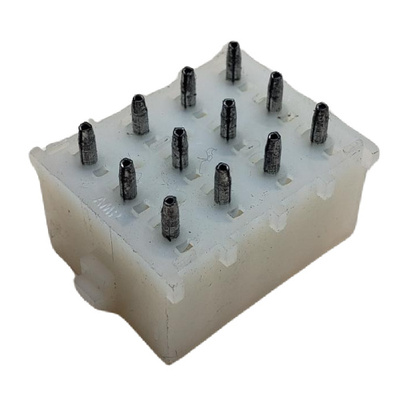 CONNECTOR HEADER 12 POS THROUGH HOLE UNIVERSAL MATE-N-LOK .250&quot;P NATURAL