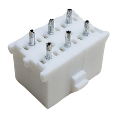 CONNECTOR HEADER 6 POS THROUGH HOLE UNIVERSAL MATE-N-LOK .250&quot;P NATURAL