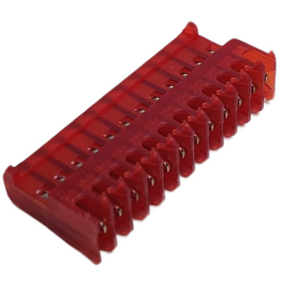 CONNECTOR HEADER 12 POS RECEPTACLE .100&quot;P 22 AWG RED
