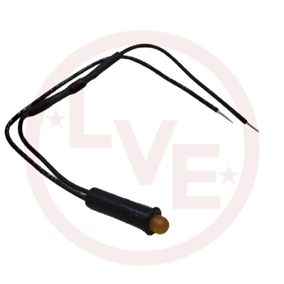 INDICATOR 125V AMBER LED 6&quot; LEADS