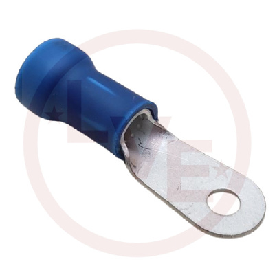 TERMINAL RING 6 AWG #10 STUD INSULATED BLUE PVC