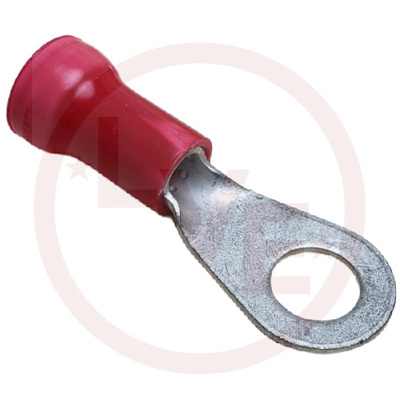 TERMINAL RING 8 AWG 5/16" STUD INSULATED RED PVC