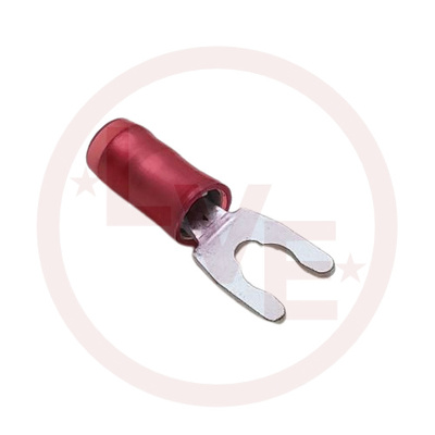 TERMINAL SPADE SPRING 22-16 AWG #6 STUD INSULATED RED