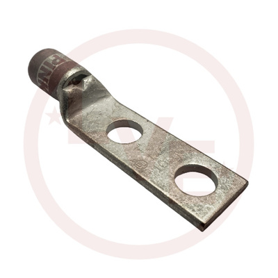 TERMINAL LUG 2 HOLE 1/0 AWG 3/8" STUD TIN PLATED MAX 35kV