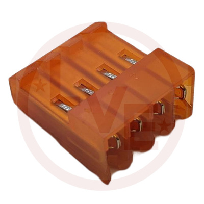 TERMINAL HEADER 4 POS RECEPTACLE 18 AWG .156&quot;P MTA-156 ORANGE