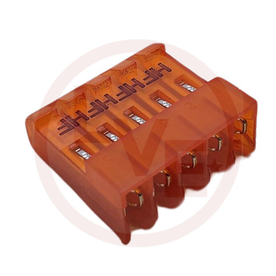 TERMINAL HEADER 5 POS RECEPTACLE 18 AWG .156&quot;P MTA-156 ORANGE