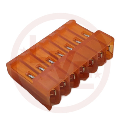 TERMINAL HEADER 7 POS RECEPTACLE 18 AWG .156&quot;P MTA-156 ORANGE