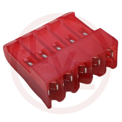 TERMINAL HEADER 5 POS RECEPTACLE 18 AWG .156&quot;P MTA-156 RED