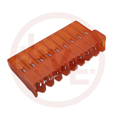 TERMINAL HEADER 9 POS RECEPTACLE 18 AWG .156&quot;P MTA-156 ORANGE