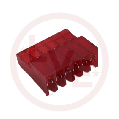 TERMINAL HEADER 6 POS RECEPTACLE 22 AWG .100&quot;P MTA-100 RED