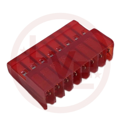 TERMINAL HEADER 8 POS RECEPTACLE 22 AWG .100&quot;P MTA-100 RED