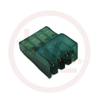 CONNECTOR RECEPTACLE 4 POS FEMALE RIGHT ANGLE MTA-100 GREEN