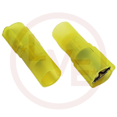TERMINAL QDC FEMALE FULLY INSULATED 12-10 AWG .250X.032 YELLOW  NYLON