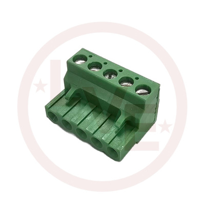 TE CONN 796634-5 TERMINAL BLOCK 5 POS 5.08P R/A GREEN PLUG