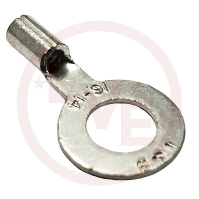 TERMINAL RING 18-14 AWG 1/4&quot; STUD NON-INSULATED TIN PLATED