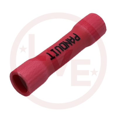 TERMINAL BUTT SPLICE 22-18 AWG INSULATED RED PVC