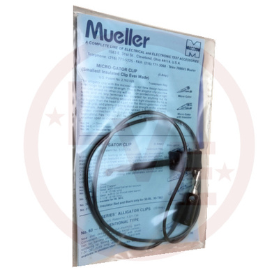 MUELLER BU-1120-A-36-0 TEST LEAD BANANA PLUG TO GRABBER 36" BLACK