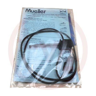 TEST LEAD BANANA PLUG TO GRABBER 36&quot; BLACK