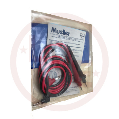 MUELLER BU-2741-D-48-0 TEST LEAD RIGHT ANGLE BANANA PLUG TO PROBE 48" BLACK