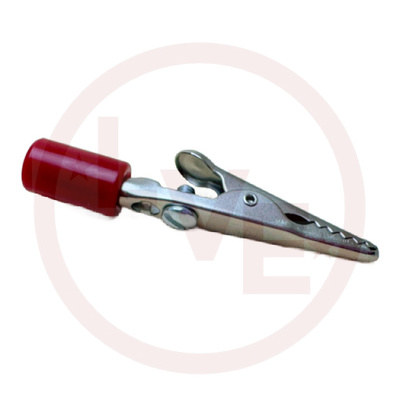 CLIP ALLIGATOR 10A STEEL INSULATED SLEEVE RED