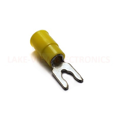 25 Yellow Insulated FORK SPADE Terminal Connector 12-10 Wire Gauge #6 Stud MOLEX 
