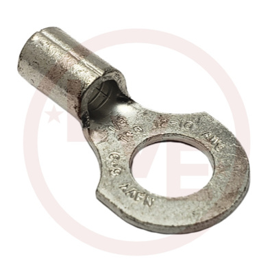 TERMINAL RING 12-10 AWG 1/4&quot; STUD NON-INSULATED TIN PLATED